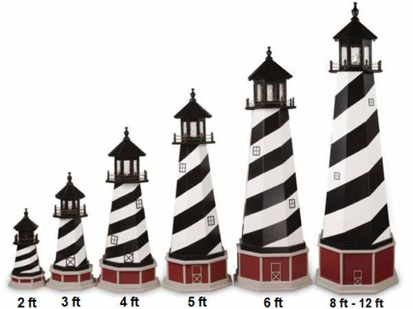 Amish Handcrafted Lighthouse Sizes